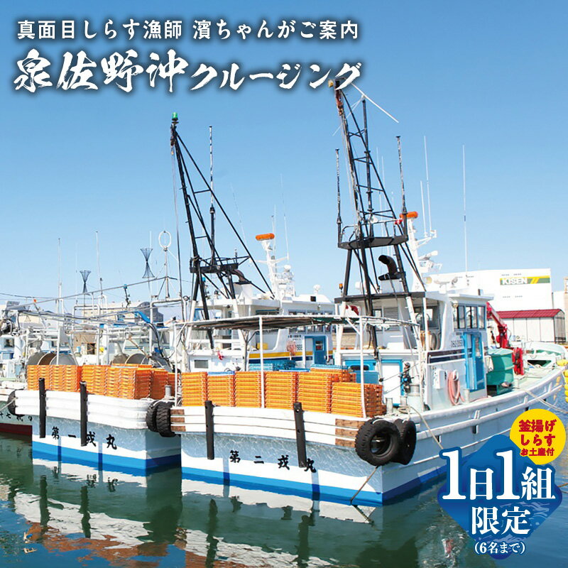 【ふるさと納税】真面目漁師 濱ちゃんがご案内 関空 クルージング 釜揚げしらすのお土産付き 1日1組限定 6人まで 土日限定開催 関西空港周辺 遊覧 泉佐野沖 しらす漁船 戒丸 船 乗船 体験 貸切 記念日 サプライズ デート 大阪府 泉佐野市