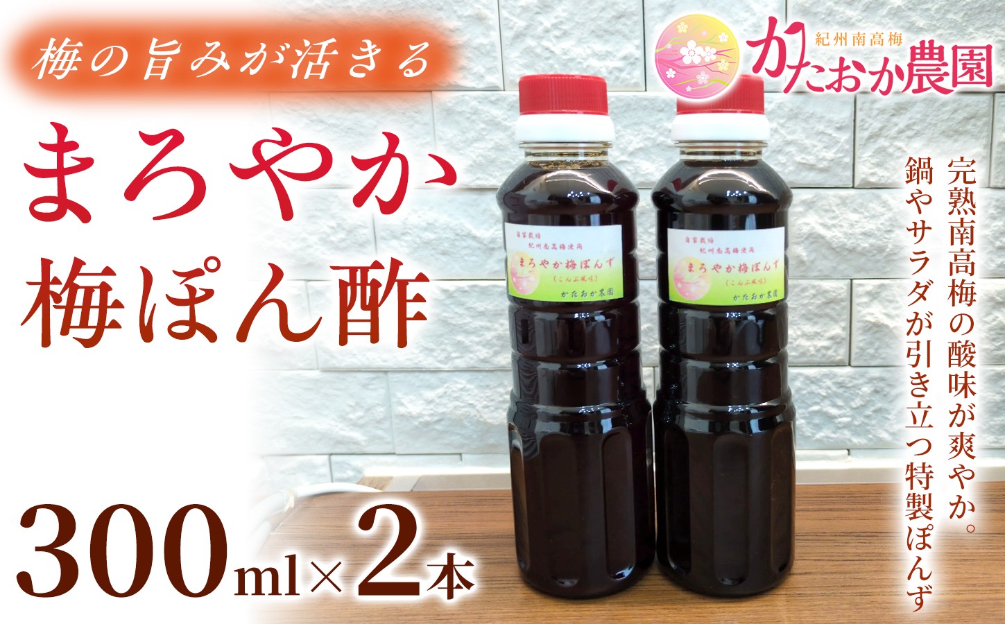 
                  【2026年8月以降発送予定】 さっぱりなのにコクがある まろやか梅ぽんず　300ml（2本入）｜梅ぽん酢 ぽん酢 ポン酢 梅酢 お酢 梅加工品 国産 無添加 無着色 自然発酵 手作り こだわり 大容量 家庭用 ktok006

                