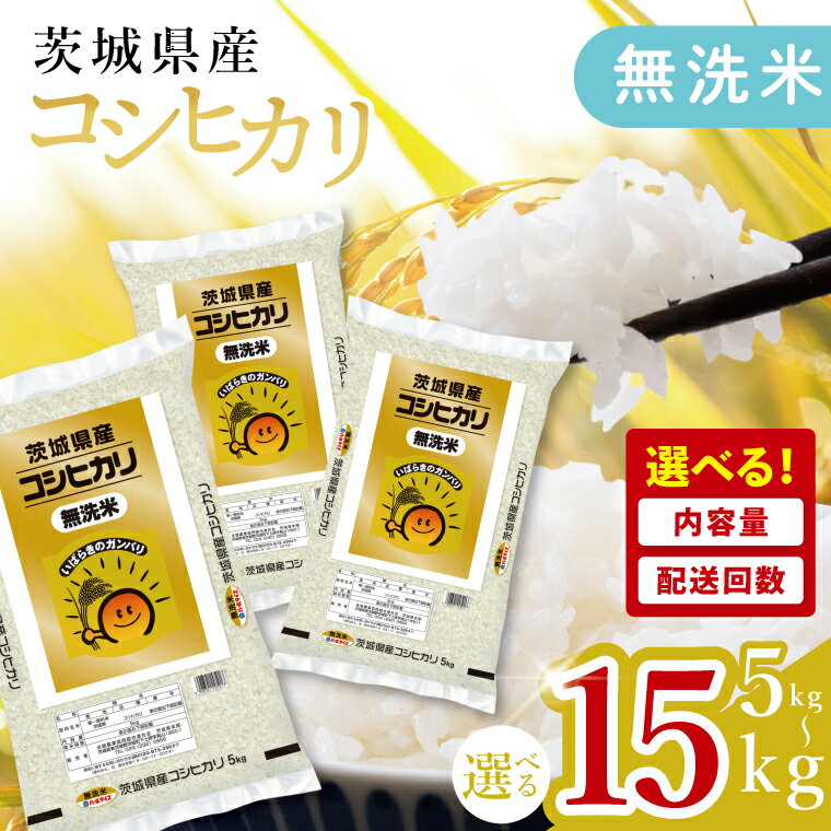 【ふるさと納税】【選べる内容量・配送回数】【数量限定】無洗米茨城県産コシヒカリ【定期便 お米 ごはん こしひかり おにぎり ごはん 茨城県 水戸市】(JB-18)