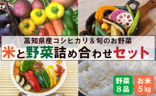 
                  米 野菜 セット コシヒカリ 5kg 野菜 7品以上 （ きゅうり なす パプリカ ピーマン れんこん ミックスリーフ たけのこ オクラ かぼちゃ ブロッコリー アスパラガス ニラ  にんじん 人参 トマト 玉ねぎ タマネギ 新鮮 野菜 ベジタブル 旬 米 お米 白米 精米 コシヒカリ 高知 高知県産 高知県 定期便 須崎市 須崎 ） NPO002_2x
                