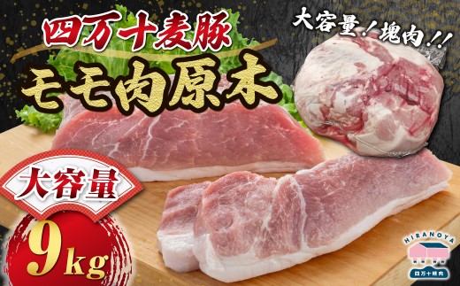 【期間限定】四万十麦豚モモ肉原木約9kg／Ahc-28 肉 豚肉 ブランド豚肉 原木肉 ブロック肉 モモ 四万十町 冷凍 麦豚 とんかつ バーベキュー チャーシュー