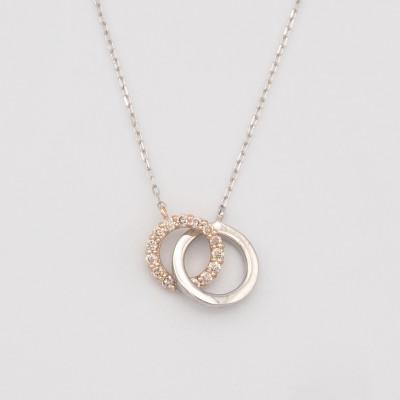 ふるさと納税 昭和町 PT900/K18PG/PT850 0.07ct ダイヤモンドネックレス HH-019743