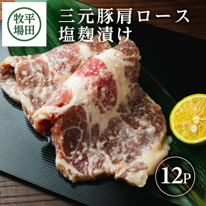 【ふるさと納税】平田牧場 日本の米育ち 三元豚 肩ロース 塩麹漬け 100g×12p 計1200g 冷凍便 ※離島発送不可 平牧 ひらぼく 豚肉 味付き肉 小分け 国産 東北 山形県 酒田市 庄内