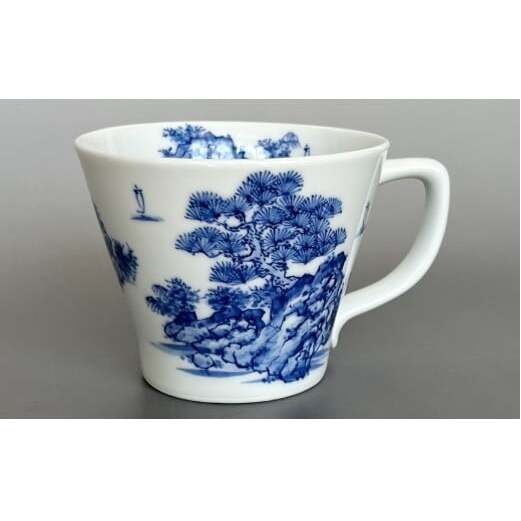 有田焼 手描き 山水絵マグカップ 【起山窯】食器 うつわ 器 マグカップ 山水絵 ギフト 22000円 A22-4_イメージ2
