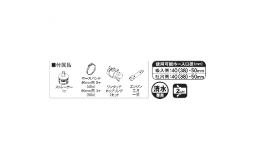 エンジンポンプ SEV-50X 口径50ミリ ハイデルスポンプ 4サイクル [0850]_イメージ3