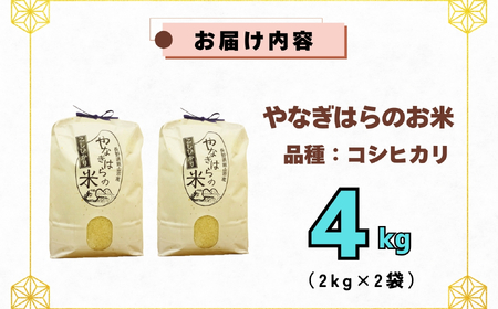 ＜令和7年産 新米＞特別栽培米 「やなぎはらの米 こしひかり 」4㎏ (7-66) 長野県 飯山市 おすすめ ランキング 高評価 大人気 ギフト 米 お米