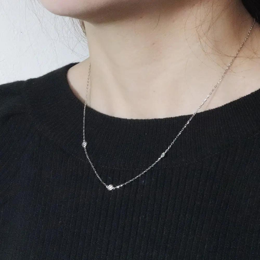 プラチナ 0.30ct ダイヤモンドステーションネックレス 山梨県 甲斐市 BQ-196