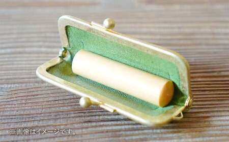 実印 印鑑ケース付き イタリアンオイルレザーのがま口印鑑ケース ネイビーカラー15mm 上柘 （印鑑ケース1個・印鑑1本） 牛革 革 オイルレザー イタリアンレザー 天然皮革 柘の木