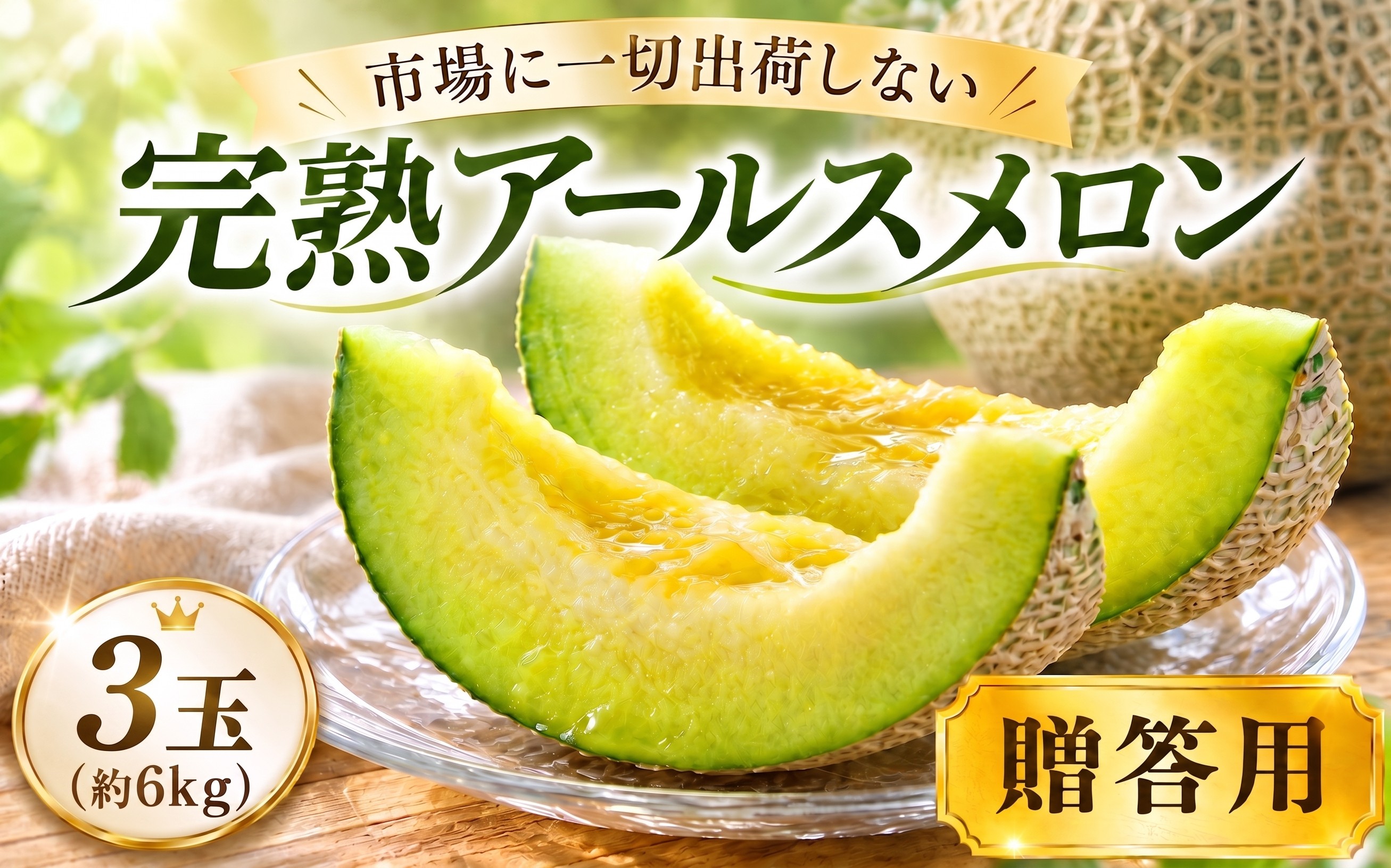 
                  ＼まもなく発送／ 完熟 アールスメロン 3玉 6kg 2026年産 大玉メロン 贈答用 秀品 青肉 果物 フルーツ 茨城県産 期間限定 数量限定 完熟 果物 くだもの 旬 人気 おすすめ フルーツ ふるーつ デザート スイーツ 果実 果汁 贅沢 ご褒美 プレゼント 贈答用メロン完熟 2026年産 メロン melon 青肉 果物 フルーツ 茨城県産 期間限定 数量限定 茨城県 筑西市 関東
                