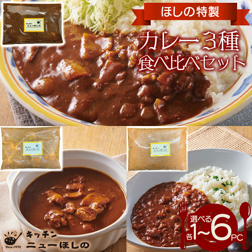 【ふるさと納税】キッチン ニューほしの カレー3種食べ比べセット【3種×各1～6パック】