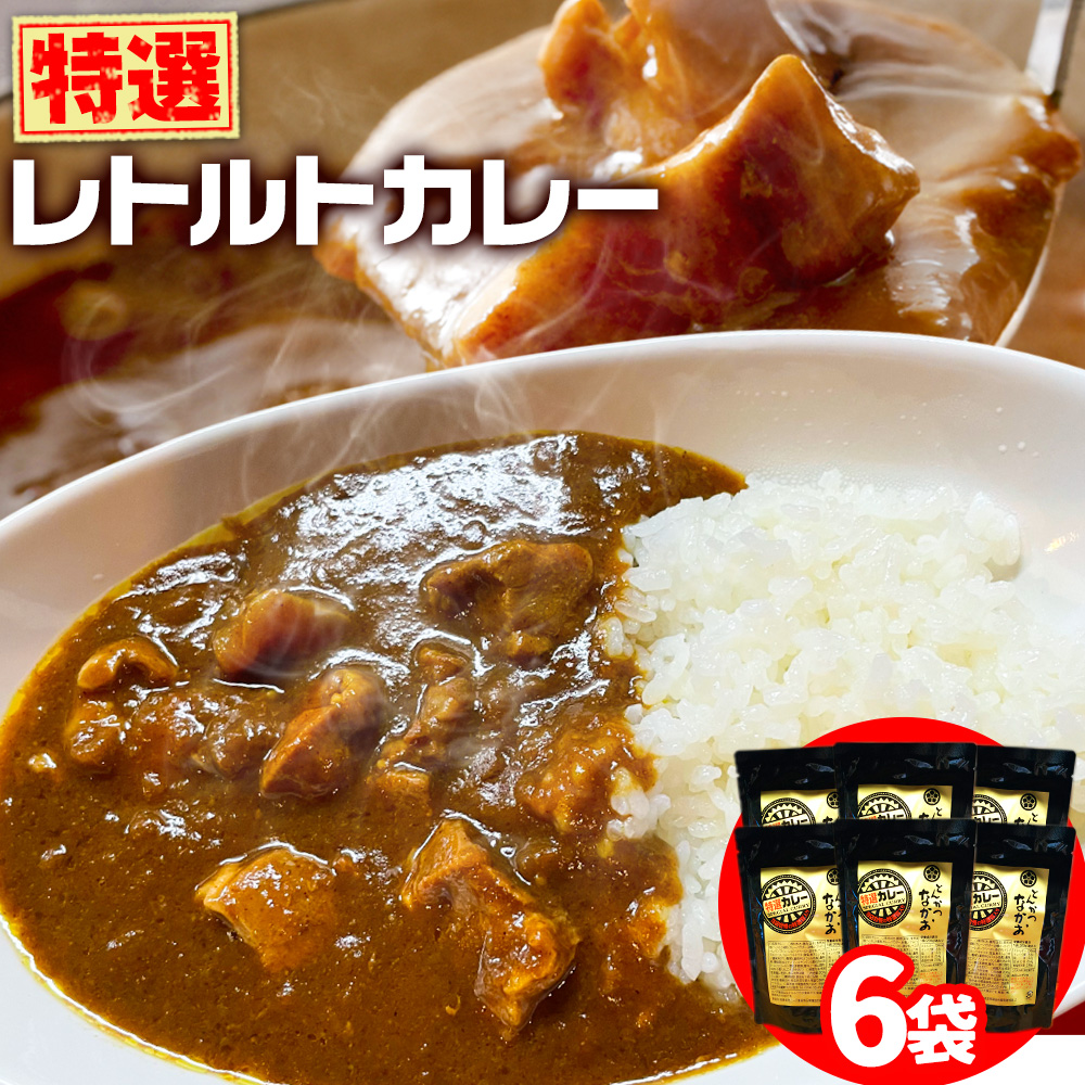 yuki_nko_1_1200g 特選レトルトカレー 6食セット 中尾畜産株式会社（とんかつなかお）《90日以内に出荷予定(土日祝除く)》茨城県 結城市 国産豚肉使用 加工食品 惣菜 レトルトカレー 豚肉 カレー