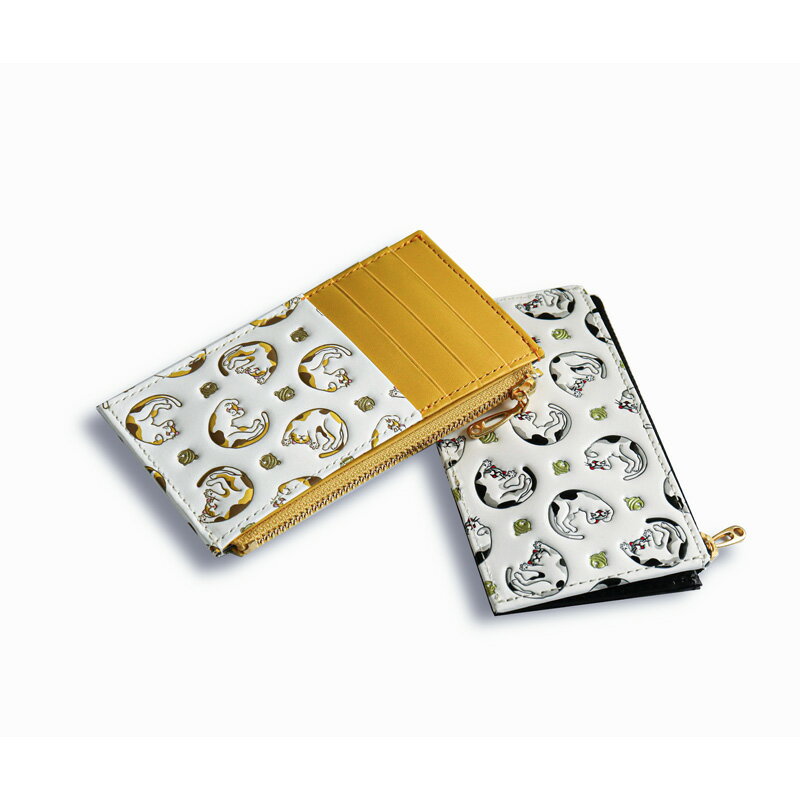 【ふるさと納税】【浅草文庫】フラグメントケース〈猫柄〉財布 カードケース 日用品 雑貨 スリム コンパクト ファスナー 猫 ネコ ねこ 本革 牛革 レザー 日本製 国産 ハンドメイド ギフト プレゼント メンズ レディース