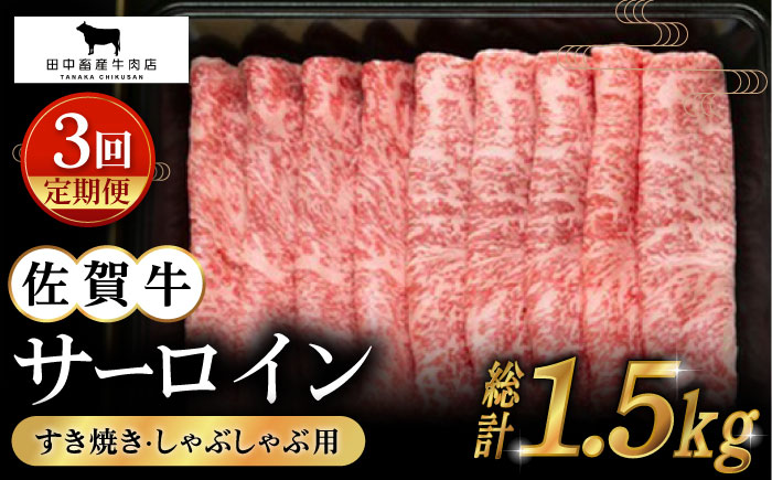 【全3回定期便】佐賀牛 サーロイン スライス 500g【田中畜産牛肉店】 [HBH018]