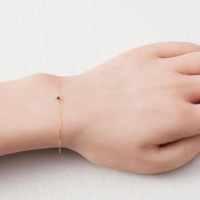 ふるさと納税 大津市 【K10 アメジストブレスレット】2月誕生石 毎日輝く 天然石ジュエリー 10金 イエローゴールド |  | 01