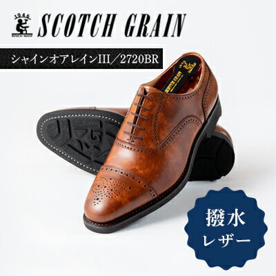 【ふるさと納税】スコッチグレイン ビジネスシューズ メンズ シャインオアレインIII 2720BR セミブローグ 革靴 本革 日本製 EEE 送料無料 父の日 ギフト