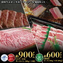 【ふるさと納税】ステーキ焼肉セット 常陸牛ステーキ900g 300g×3枚 常陸牛 牛脂付 ローズポーク焼肉用600g ロース300g ばら300g ローズポーク 計1500g 茨城県共通返礼品 サーロインステーキ 焼肉 黒毛和牛 牛肉 豚肉 霜降り ブランド牛 ブランド豚 国産牛 冷凍 送料無料