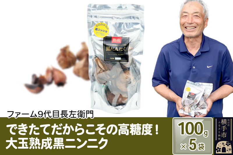 
できたてだからこその高糖度！ファーム9代目 長左衛門の大玉熟成黒ニンニク500g(100g×5袋)
