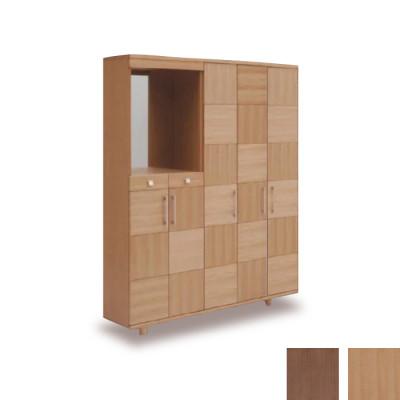 ふるさと納税 大川市 大川家具　国産製造シューズボックスリーフ ハイタイプ1500HOP 市松模様　ウォールナット/サクラ |  | 01