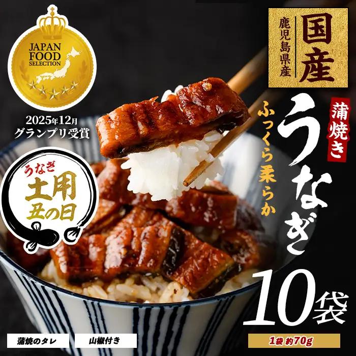 【丑の日に合わせてお届け！】【鹿児島県産】うなぎ蒲焼じっくり焼き きざみ約70g×10袋 化粧箱入り(大新/IB021-005u) うなぎ