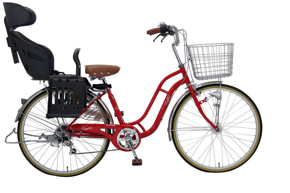 ヱビス自転車 子供乗せ自転車 26インチ ポニーテール266R シマノ製外装6段変速 電動なし（シマノ製ローラーブレーキ LEDオートライト）【本体レッド/子乗せチャコール】【 自転車 シマノ SHIMANO アウトドア サイクリング ツーリング 人気 おすすめ 大阪府 堺市】