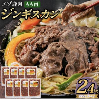 ふるさと納税 北広島市 【毎月定期便】エゾ鹿肉のジンギスカン 合計2.4kg(300g×8パック)全10回