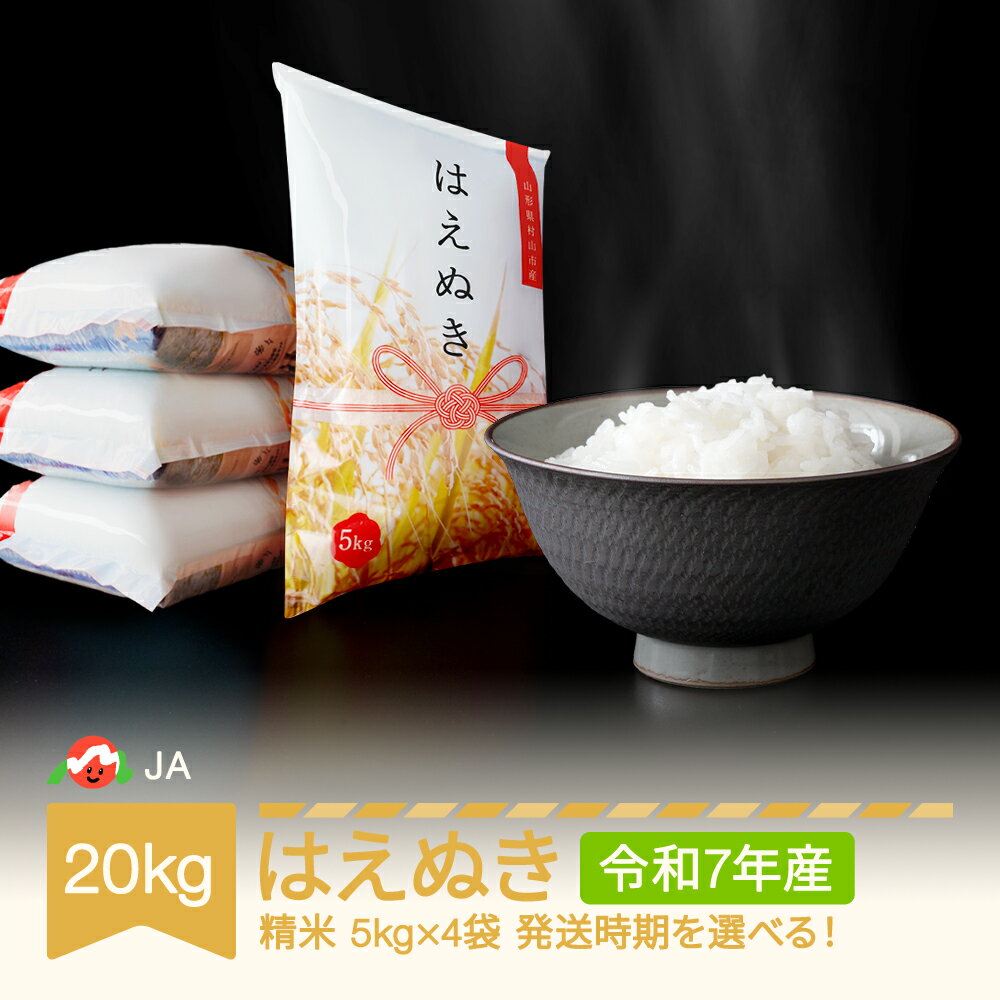 【ふるさと納税】 【先行予約】 新米 米 20kg 5kg×4 はえぬき 精米 令和7年産 2025年産 山形県村山市産 送料無料※沖縄・離島への配送不可