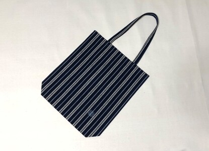 会津木綿折り畳みマイバッグトートバッグ古代縞会津木綿