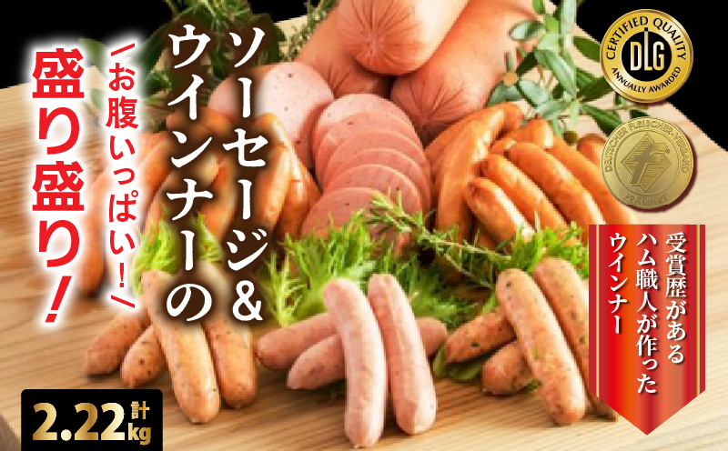【選べる容量】＼本場ドイツ伝統製法／お腹いっぱいソーセージ＆ウインナー 5種 2.22kg_29199A-4