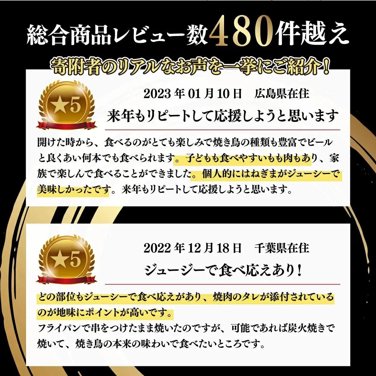 絶品！九州産焼鳥 5種盛合せ 60本（タレ付き）C-627