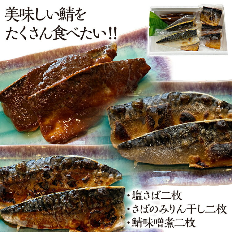 【ふるさと納税】美味しい鯖をたくさん食べたい 鯖 さば サバ 惣菜 塩サバ みりん干し 鯖味噌 3種セット 塩さば二枚 さばのみりん干し二枚 鯖味噌煮二枚 食べ比べ おかず 魚 お酒のアテ おつまみ 朝食 お弁当
