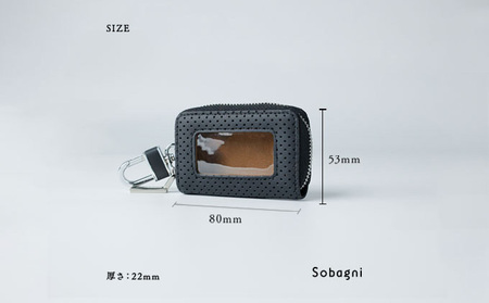 エシカルレザーSobagni スマート キーケース シングル 雑貨 小物 シンプル スッキリ 水や汚れに強い 傷に強い お手入れ不要 高耐久 丈夫 長持ち  レッド
