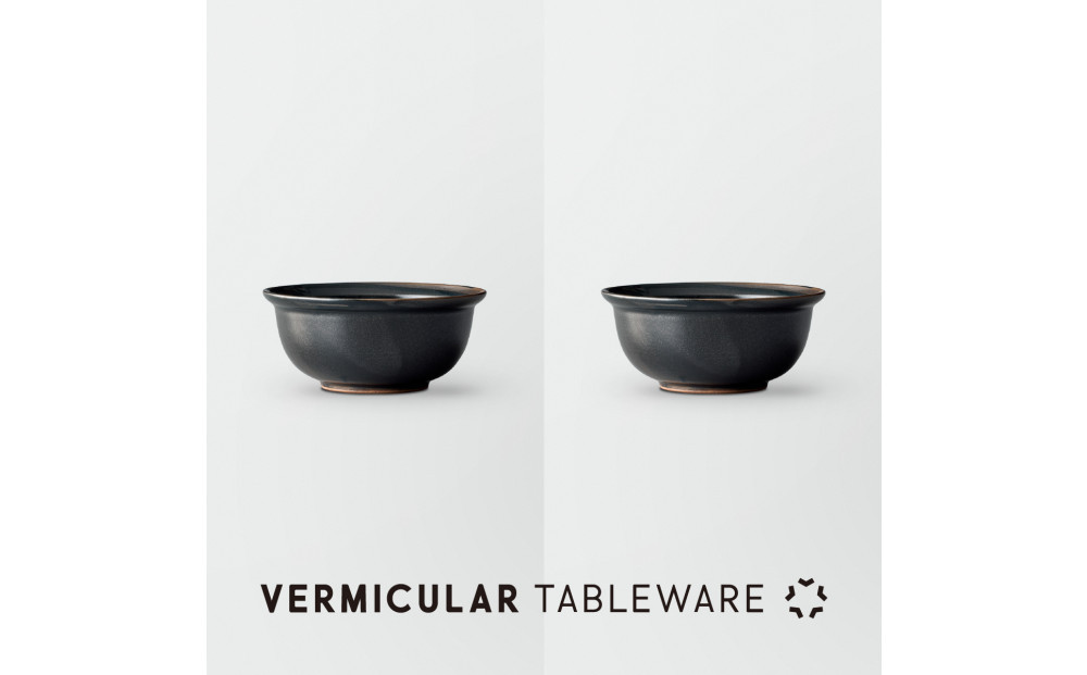 Tableware Deep Bowl Rimペアセット14cm 藍墨
