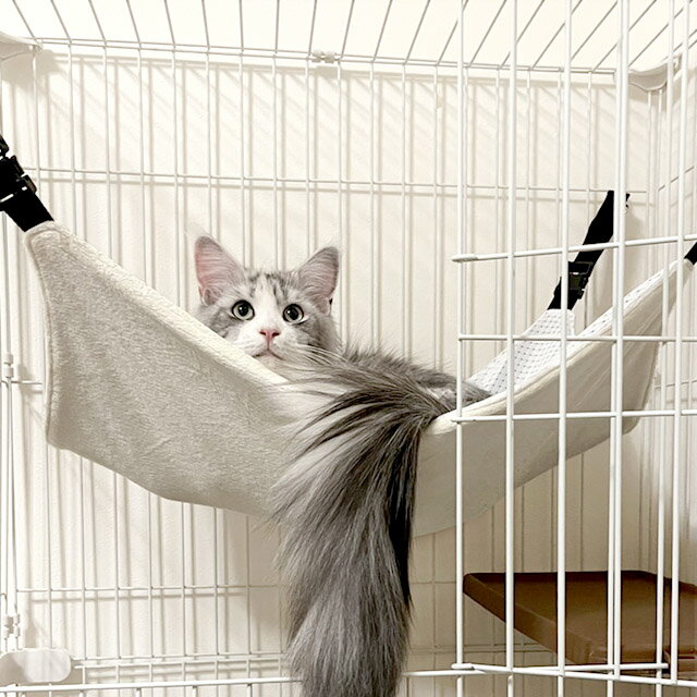 【ふるさと納税】G0481　MIMI 猫用 ハンモック フュージョン マイクロシールボア リバーシブル