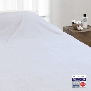 オーガニックコットン マイヤー綿毛布 シングル ブルー 1枚 49311200 BL [4857]