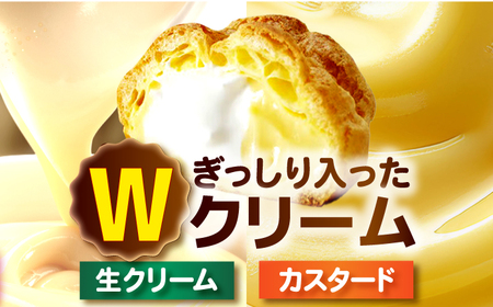 【3回定期便】シュークリーム ダブルクリーム ラップシュー 6個入り / 洋菓子 お菓子 スイーツ 個包装 【配送不可地域：北海道、北東北（秋田、青森、岩手）、九州、沖縄、離島】 小浜市 / 志保重[