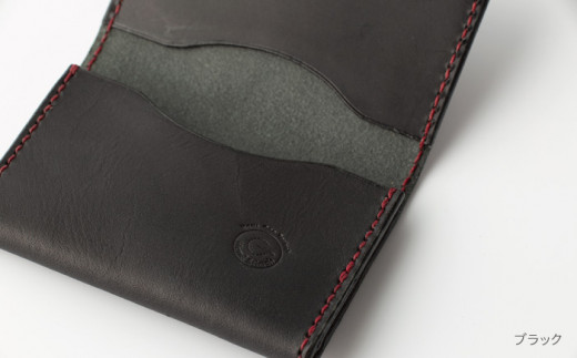 【ブラック】本格レザー 名刺入れ【kazu gee factory】 [OBG004]