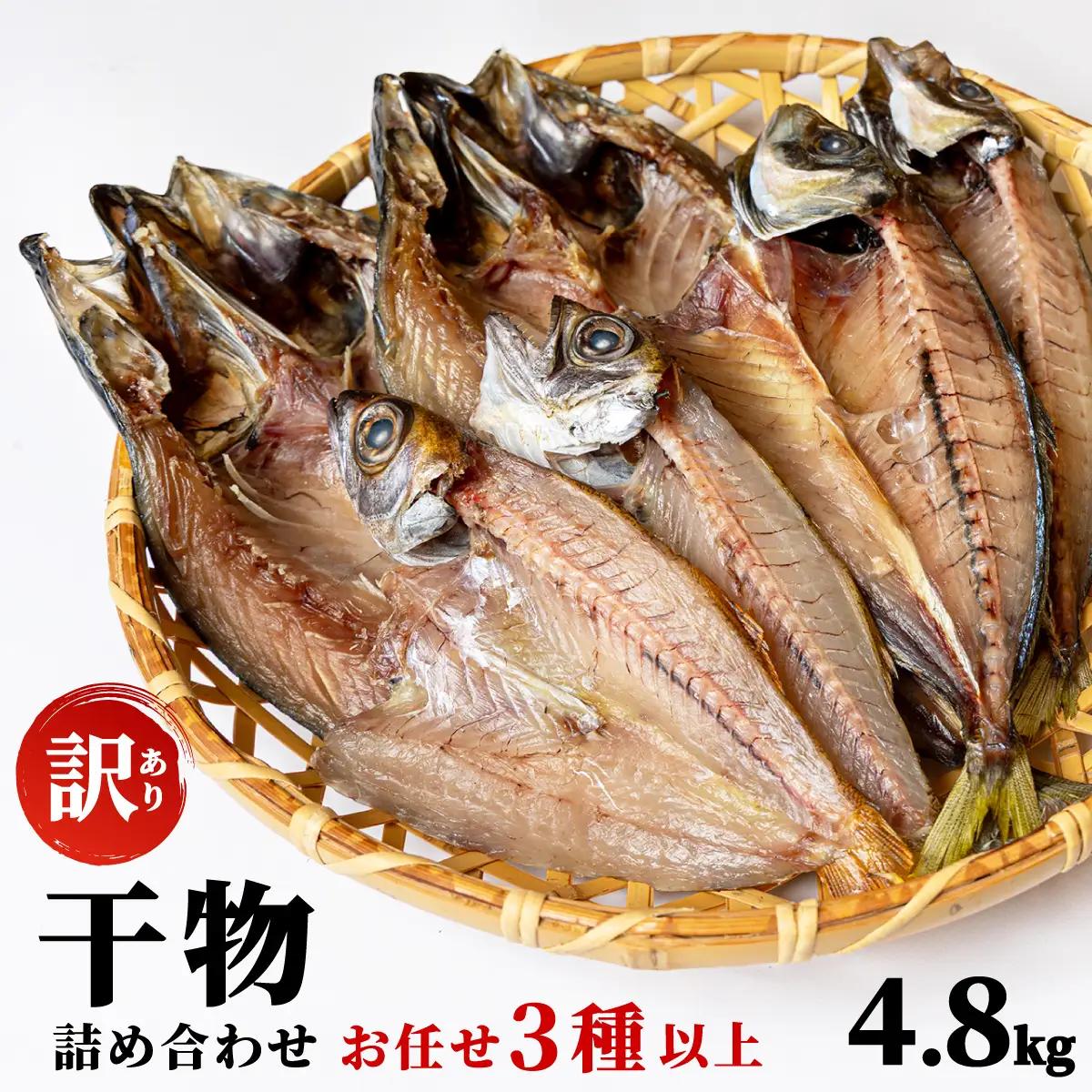 【訳アリ】干物詰め合わせ お任せ3種以上 4.8kg