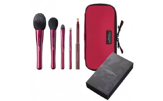 熊野化粧筆 Passionシリーズ5点セット【メイクブラシ 化粧筆 フェイスブラシ チークブラシ アイシャドウブラシ 熊野筆 伝統工芸 職人技 高級筆 セット ギフト 贈り物】