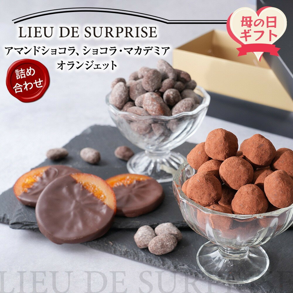 【ふるさと納税】【母の日ギフト】［Pâtisserie LIEU DE SURPRISE］アマンドショコラ、ショコラ・マカデミア、オランジェット詰め合わせ
