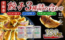 【ふるさと納税】餃子 3種詰め合わせセット 180個 (にんにく餃子/しょうが餃子/丹波とりしそ京餃子) 冷凍 ぎょうざ ギョウザ ギョーザ しょうが 生姜 豚肉 簡単調理 惣菜 おかず お子様 家族 餃子 人気餃子 簡易包装餃子 冷凍生餃子 京都 井手町 京都餃子一条 【236】