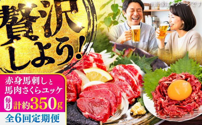 【全6回定期便】赤身馬刺し・馬肉さくらユッケ セット / 小分け 熊本 馬刺 赤身 馬刺し ユッケ 冷凍 馬肉 ヘルシー 真空 パック おつまみ【五右衛門フーズ】 [BHCY035]