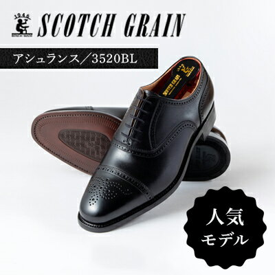 【ふるさと納税】スコッチグレイン ビジネスシューズ メンズ アシュランス 3520 セミブローグ 革靴 本革 日本製 EEE 送料無料 ギフト