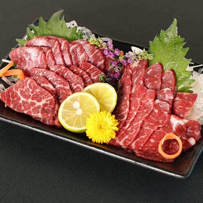 熊本 馬刺し 霜降り (中トロ) 500g 小袋たれ 小袋生姜付き