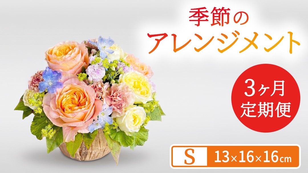 
                  【 3ヶ月 定期便 】季節 の フラワーアレンジメント ＜ S ＞ 花 お花 季節の花 生花 記念日 誕生日 自宅用 インテリア 部屋飾り 装飾 贈答 ギフトプレゼント おしゃれ 茨城県 城里町 (BY011)
                