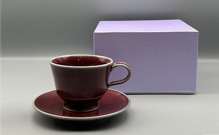 辰砂 コーヒーカップ ＆ ソーサー 陶器 カップ コップ 食器 食洗機OK カップアンドソーサー 化粧箱 ギフト 贈り物 贈答 淡路島 洲本市