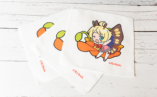 シモンちゃんミニハンカチ3枚セット(昇華転写プリント)【下妻市 ハンカチ ミニハンカチ プレゼント シモンちゃん イメージキャラクター】