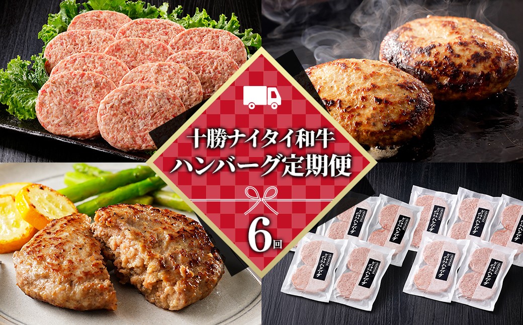 
                  十勝ナイタイ和牛 ハンバーグ 6ヵ月 定期便 ビーフ&ポークハンバーグ 120g×20個×6回 国産 北海道  牛 豚 肉 牛肉 豚肉 国産牛 国産豚 和牛 冷凍ハンバーグ ［170-TN82］
                