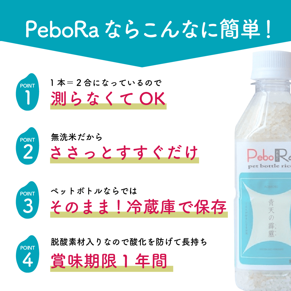 【令和7年産新米】無洗米 青天の霹靂 青森県産 PeboRa (2合×3本)【特A 8年連続取得】