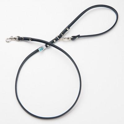 ふるさと納税 八潮市 丸めリード【Mサイズ】ネイビー(本革製)kazama standard