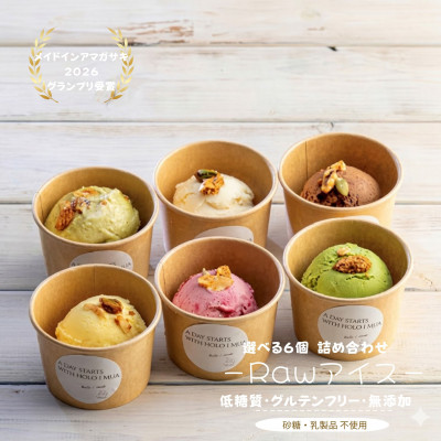 ヴィーガン対応 ローアイス 人気の6種 おまかせ 食べ比べセット(低糖質・卵乳小麦砂糖不使用)【配送不可地域：離島】